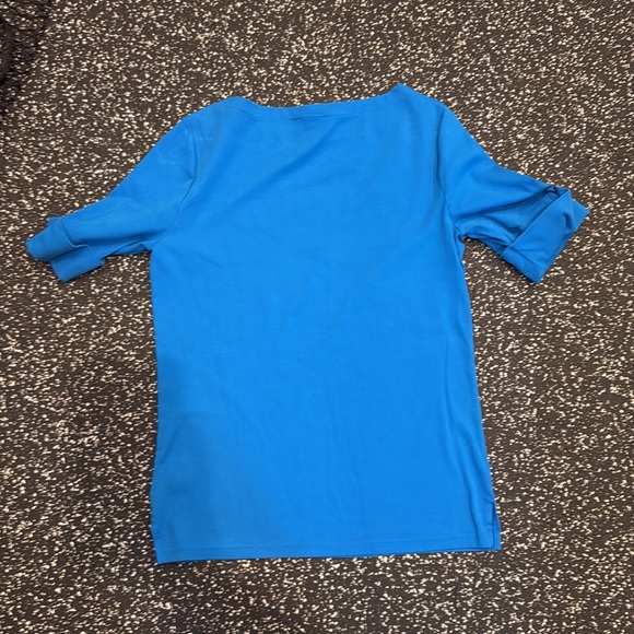 Ralph Lauren Boat Neck shirt top size Large Lrg L womens blue white stripes - Picture 11 of 12